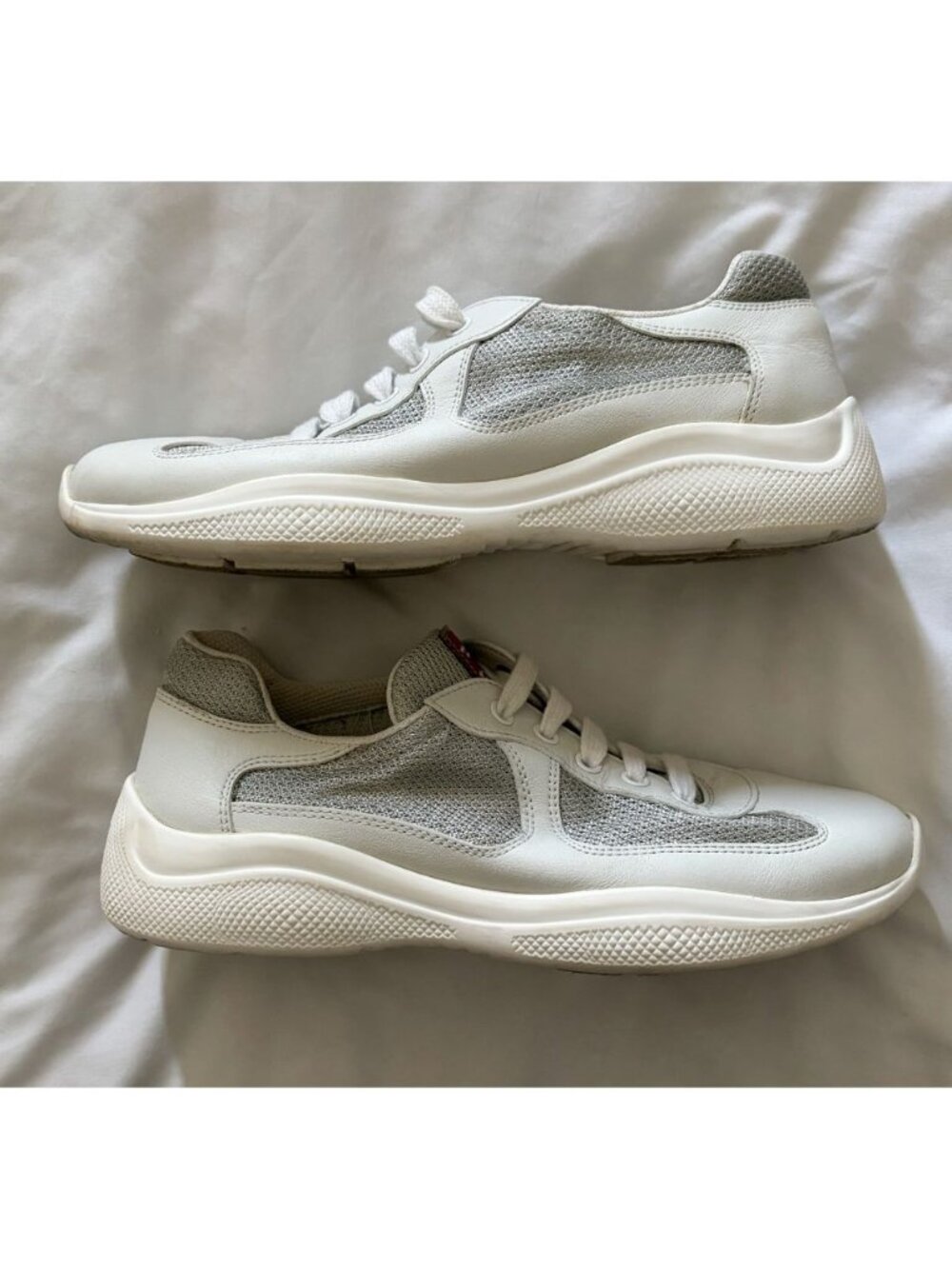 Prada Americas Cup Sneakers White Leather Size EU 36.5 Women’s 6.5 - Picture 6 of 9
